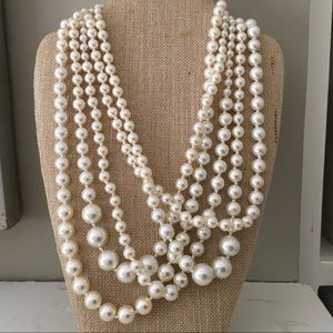 JCrew Multi-strand faux pearl statement necklace